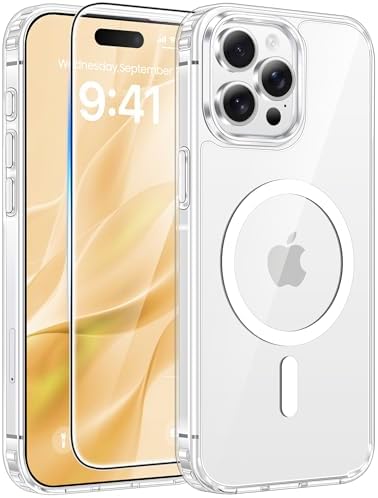 FNTCASE for Google Pixel 10 Pro XL Case  for Pixel 9 Pro XL Case  Fit for Magsafe  Translucent Matte  with Screen Protector  Military Grade Shockproof Protective Magnetic Phone Cover  6 8inch   Black 