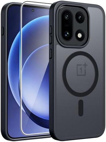 FNTCASE for Google Pixel 10 Pro XL Case  for Pixel 9 Pro XL Case  Fit for Magsafe  Translucent Matte  with Screen Protector  Military Grade Shockproof Protective Magnetic Phone Cover  6 8inch   Black 