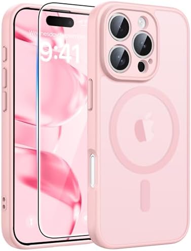 FNTCASE for Google Pixel 10 Pro XL Case  for Pixel 9 Pro XL Case  Fit for Magsafe  Translucent Matte  with Screen Protector  Military Grade Shockproof Protective Magnetic Phone Cover  6 8inch   Black 