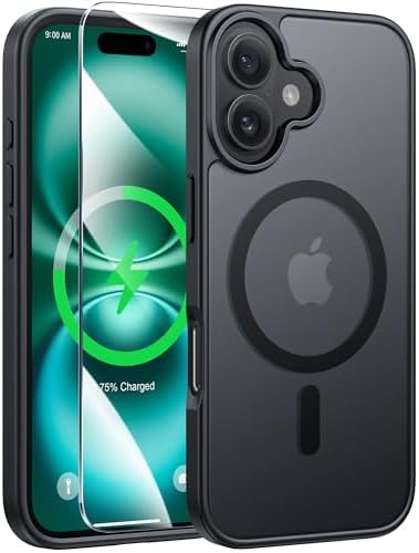 FNTCASE for Google Pixel 10 Pro XL Case  for Pixel 9 Pro XL Case  Fit for Magsafe  Translucent Matte  with Screen Protector  Military Grade Shockproof Protective Magnetic Phone Cover  6 8inch   Black 