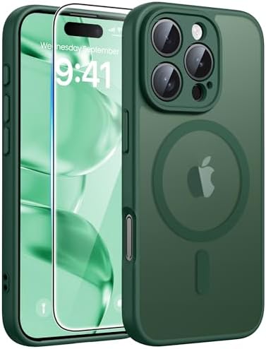 FNTCASE for Google Pixel 10 Pro XL Case  for Pixel 9 Pro XL Case  Fit for Magsafe  Translucent Matte  with Screen Protector  Military Grade Shockproof Protective Magnetic Phone Cover  6 8inch   Black 