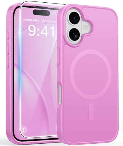 FNTCASE for Google Pixel 10 Pro XL Case  for Pixel 9 Pro XL Case  Fit for Magsafe  Translucent Matte  with Screen Protector  Military Grade Shockproof Protective Magnetic Phone Cover  6 8inch   Black 