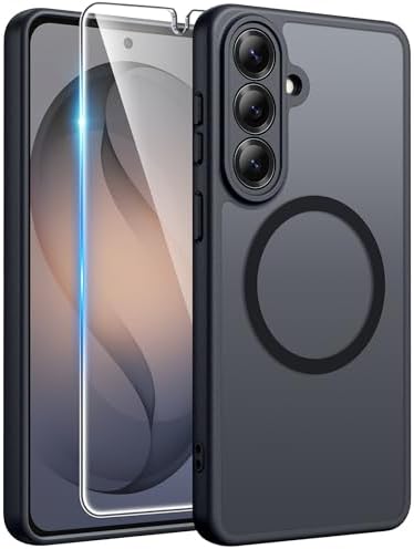 FNTCASE for Google Pixel 10 Pro XL Case  for Pixel 9 Pro XL Case  Fit for Magsafe  Translucent Matte  with Screen Protector  Military Grade Shockproof Protective Magnetic Phone Cover  6 8inch   Black 