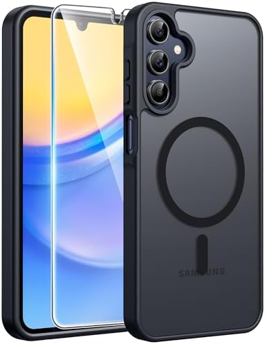 FNTCASE for Google Pixel 10 Pro XL Case  for Pixel 9 Pro XL Case  Fit for Magsafe  Translucent Matte  with Screen Protector  Military Grade Shockproof Protective Magnetic Phone Cover  6 8inch   Black 