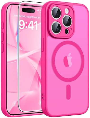 FNTCASE for Google Pixel 10 Pro XL Case  for Pixel 9 Pro XL Case  Fit for Magsafe  Translucent Matte  with Screen Protector  Military Grade Shockproof Protective Magnetic Phone Cover  6 8inch   Black 