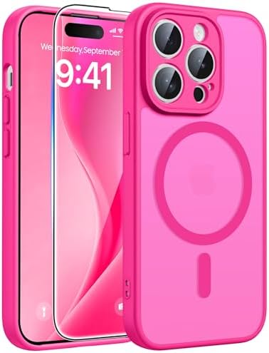 FNTCASE for Google Pixel 10 Pro XL Case  for Pixel 9 Pro XL Case  Fit for Magsafe  Translucent Matte  with Screen Protector  Military Grade Shockproof Protective Magnetic Phone Cover  6 8inch   Black 