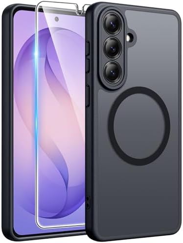 FNTCASE for Google Pixel 10 Pro XL Case  for Pixel 9 Pro XL Case  Fit for Magsafe  Translucent Matte  with Screen Protector  Military Grade Shockproof Protective Magnetic Phone Cover  6 8inch   Black 