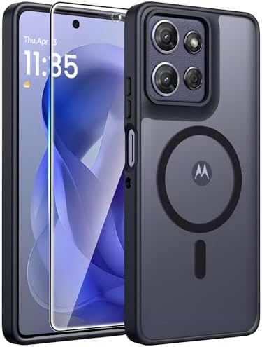 FNTCASE for Google Pixel 10 Pro XL Case  for Pixel 9 Pro XL Case  Fit for Magsafe  Translucent Matte  with Screen Protector  Military Grade Shockproof Protective Magnetic Phone Cover  6 8inch   Black 