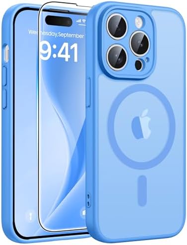 FNTCASE for Google Pixel 10 Pro XL Case  for Pixel 9 Pro XL Case  Fit for Magsafe  Translucent Matte  with Screen Protector  Military Grade Shockproof Protective Magnetic Phone Cover  6 8inch   Black 