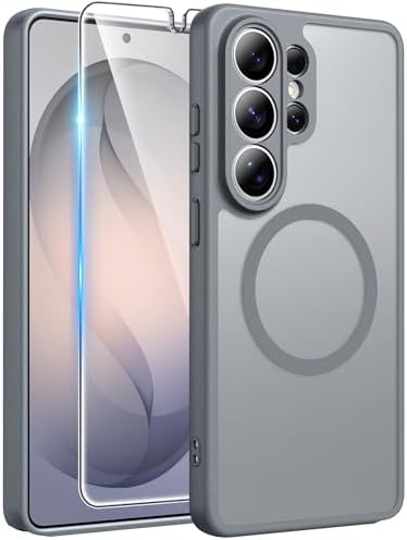 FNTCASE for Google Pixel 10 Pro XL Case  for Pixel 9 Pro XL Case  Fit for Magsafe  Translucent Matte  with Screen Protector  Military Grade Shockproof Protective Magnetic Phone Cover  6 8inch   Black 