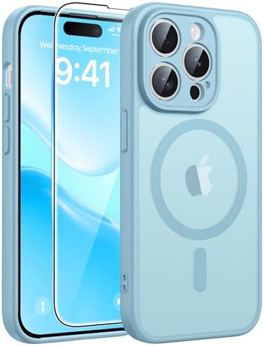 FNTCASE for Google Pixel 10 Pro XL Case  for Pixel 9 Pro XL Case  Fit for Magsafe  Translucent Matte  with Screen Protector  Military Grade Shockproof Protective Magnetic Phone Cover  6 8inch   Black 