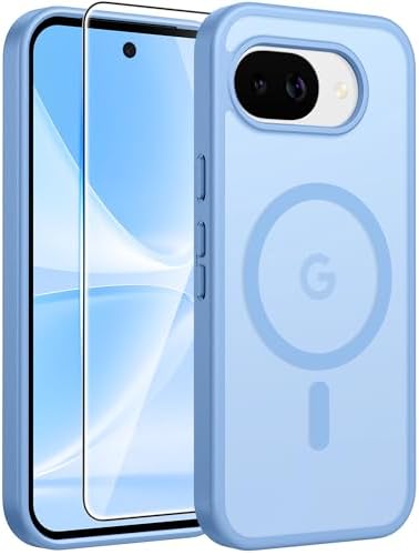 FNTCASE for Google Pixel 10 Pro XL Case  for Pixel 9 Pro XL Case  Fit for Magsafe  Translucent Matte  with Screen Protector  Military Grade Shockproof Protective Magnetic Phone Cover  6 8inch   Black 