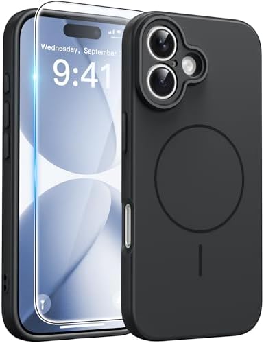 FNTCASE for Google Pixel 10 Pro XL Case  for Pixel 9 Pro XL Case  Fit for Magsafe  Translucent Matte  with Screen Protector  Military Grade Shockproof Protective Magnetic Phone Cover  6 8inch   Black 