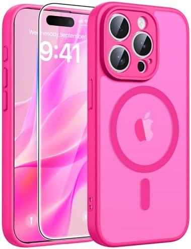 FNTCASE for Google Pixel 10 Pro XL Case  for Pixel 9 Pro XL Case  Fit for Magsafe  Translucent Matte  with Screen Protector  Military Grade Shockproof Protective Magnetic Phone Cover  6 8inch   Black 