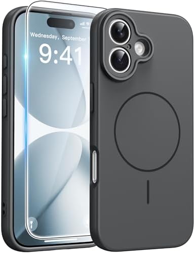 FNTCASE for Google Pixel 10 Pro XL Case  for Pixel 9 Pro XL Case  Fit for Magsafe  Translucent Matte  with Screen Protector  Military Grade Shockproof Protective Magnetic Phone Cover  6 8inch   Black 