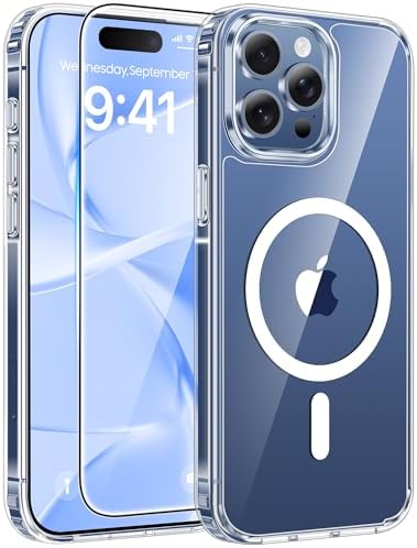 FNTCASE for Google Pixel 10 Pro XL Case  for Pixel 9 Pro XL Case  Fit for Magsafe  Translucent Matte  with Screen Protector  Military Grade Shockproof Protective Magnetic Phone Cover  6 8inch   Black 