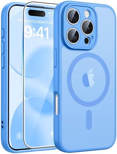 FNTCASE for Google Pixel 10 Pro XL Case  for Pixel 9 Pro XL Case  Fit for Magsafe  Translucent Matte  with Screen Protector  Military Grade Shockproof Protective Magnetic Phone Cover  6 8inch   Black 