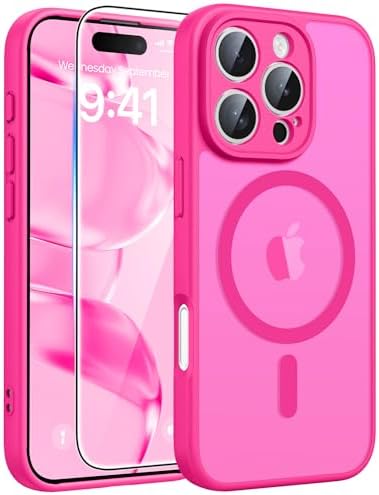 FNTCASE for Google Pixel 10 Pro XL Case  for Pixel 9 Pro XL Case  Fit for Magsafe  Translucent Matte  with Screen Protector  Military Grade Shockproof Protective Magnetic Phone Cover  6 8inch   Black 