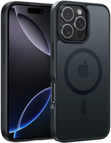 FNTCASE for Google Pixel 10 Pro XL Case  for Pixel 9 Pro XL Case  Fit for Magsafe  Translucent Matte  with Screen Protector  Military Grade Shockproof Protective Magnetic Phone Cover  6 8inch   Black 