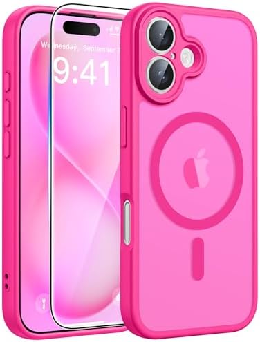 FNTCASE for Google Pixel 10 Pro XL Case  for Pixel 9 Pro XL Case  Fit for Magsafe  Translucent Matte  with Screen Protector  Military Grade Shockproof Protective Magnetic Phone Cover  6 8inch   Black 