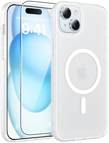 FNTCASE for Google Pixel 10 Pro XL Case  for Pixel 9 Pro XL Case  Fit for Magsafe  Translucent Matte  with Screen Protector  Military Grade Shockproof Protective Magnetic Phone Cover  6 8inch   Black 