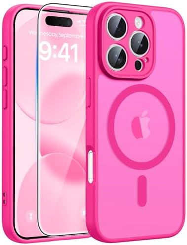 FNTCASE for Google Pixel 10 Pro XL Case  for Pixel 9 Pro XL Case  Fit for Magsafe  Translucent Matte  with Screen Protector  Military Grade Shockproof Protective Magnetic Phone Cover  6 8inch   Black 