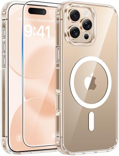 FNTCASE for Google Pixel 10 Pro XL Case  for Pixel 9 Pro XL Case  Fit for Magsafe  Translucent Matte  with Screen Protector  Military Grade Shockproof Protective Magnetic Phone Cover  6 8inch   Black 