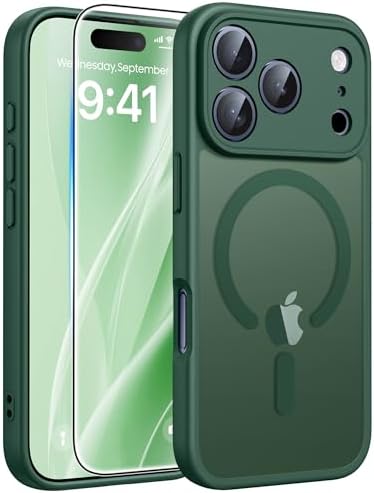 FNTCASE for Google Pixel 10 Pro XL Case  for Pixel 9 Pro XL Case  Fit for Magsafe  Translucent Matte  with Screen Protector  Military Grade Shockproof Protective Magnetic Phone Cover  6 8inch   Black 