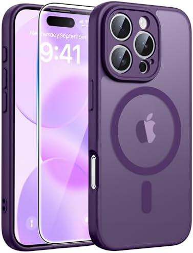 FNTCASE for Google Pixel 10 Pro XL Case  for Pixel 9 Pro XL Case  Fit for Magsafe  Translucent Matte  with Screen Protector  Military Grade Shockproof Protective Magnetic Phone Cover  6 8inch   Black 