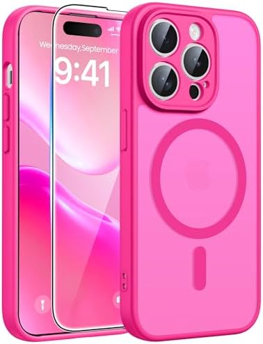 FNTCASE for Google Pixel 10 Pro XL Case  for Pixel 9 Pro XL Case  Fit for Magsafe  Translucent Matte  with Screen Protector  Military Grade Shockproof Protective Magnetic Phone Cover  6 8inch   Black 