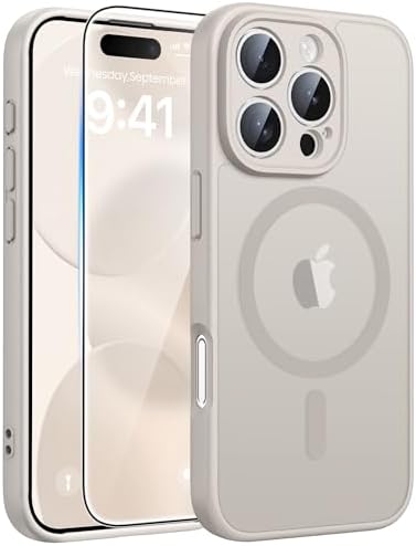 FNTCASE for Google Pixel 10 Pro XL Case  for Pixel 9 Pro XL Case  Fit for Magsafe  Translucent Matte  with Screen Protector  Military Grade Shockproof Protective Magnetic Phone Cover  6 8inch   Black 