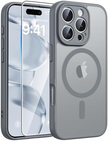 FNTCASE for Google Pixel 10 Pro XL Case  for Pixel 9 Pro XL Case  Fit for Magsafe  Translucent Matte  with Screen Protector  Military Grade Shockproof Protective Magnetic Phone Cover  6 8inch   Black 