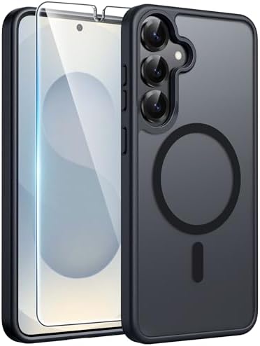 FNTCASE for Google Pixel 10 Pro XL Case  for Pixel 9 Pro XL Case  Fit for Magsafe  Translucent Matte  with Screen Protector  Military Grade Shockproof Protective Magnetic Phone Cover  6 8inch   Black 