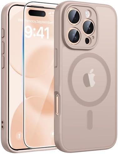 FNTCASE for Google Pixel 10 Pro XL Case  for Pixel 9 Pro XL Case  Fit for Magsafe  Translucent Matte  with Screen Protector  Military Grade Shockproof Protective Magnetic Phone Cover  6 8inch   Black 