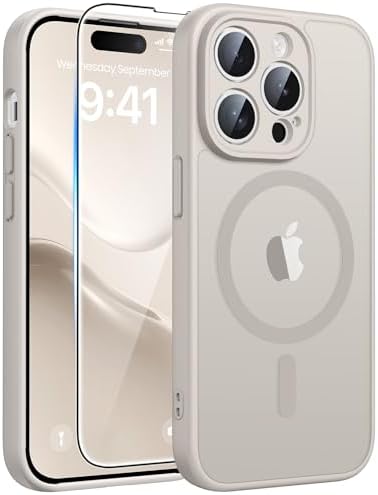 FNTCASE for Google Pixel 10 Pro XL Case  for Pixel 9 Pro XL Case  Fit for Magsafe  Translucent Matte  with Screen Protector  Military Grade Shockproof Protective Magnetic Phone Cover  6 8inch   Black 