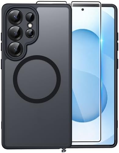 FNTCASE for Google Pixel 10 Pro XL Case  for Pixel 9 Pro XL Case  Fit for Magsafe  Translucent Matte  with Screen Protector  Military Grade Shockproof Protective Magnetic Phone Cover  6 8inch   Black 