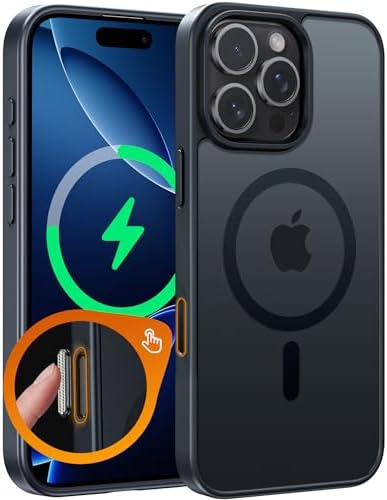 FNTCASE for Google Pixel 10 Pro XL Case  for Pixel 9 Pro XL Case  Fit for Magsafe  Translucent Matte  with Screen Protector  Military Grade Shockproof Protective Magnetic Phone Cover  6 8inch   Black 