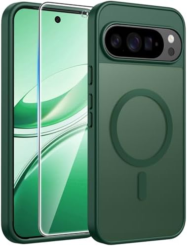 FNTCASE for Google Pixel 10 Pro XL Case  for Pixel 9 Pro XL Case  Fit for Magsafe  Translucent Matte  with Screen Protector  Military Grade Shockproof Protective Magnetic Phone Cover  6 8inch   Black 