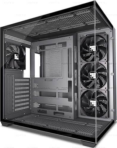 FOIFKIN F300  2025  PC Case   Pre Installed 4 No RGB Fan  ATX Mid Tower Computer case  Gaming PC Case  270  Panoramic Glass with Type C  FOIFKIN  Black  