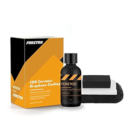 FORETOO 10H Ceramic Graphene Coating Upgraded Graphene UV Technology High Gloss Anti Scartch Easy to Use Stronger Than Car Wax Use for All Car Boat Truck RV Motorcycle 60ML 7 Years Warranty