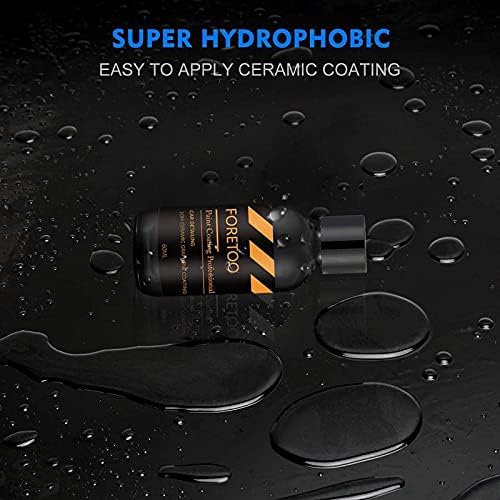 FORETOO 10H Ceramic Graphene Coating Upgraded Graphene UV Technology High Gloss Anti Scartch Easy to Use Stronger Than Car Wax Use for All Car Boat Truck RV Motorcycle 60ML 7 Years Warranty