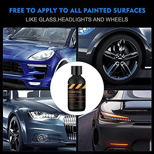 FORETOO 10H Ceramic Graphene Coating Upgraded Graphene UV Technology High Gloss Anti Scartch Easy to Use Stronger Than Car Wax Use for All Car Boat Truck RV Motorcycle 60ML 7 Years Warranty