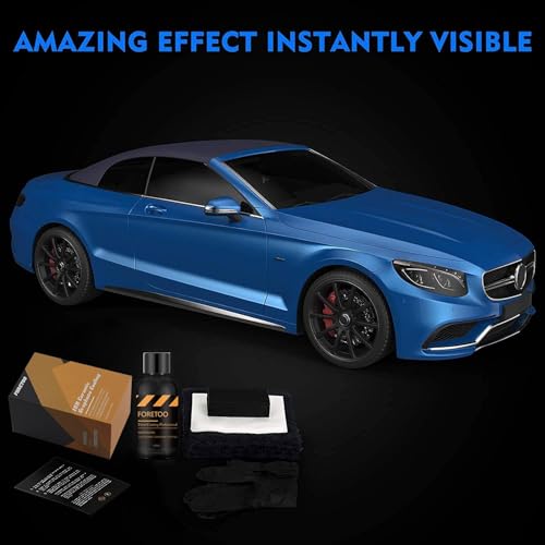 FORETOO 10H Ceramic Graphene Coating Upgraded Graphene UV Technology High Gloss Anti Scartch Easy to Use Stronger Than Car Wax Use for All Car Boat Truck RV Motorcycle 60ML 7 Years Warranty