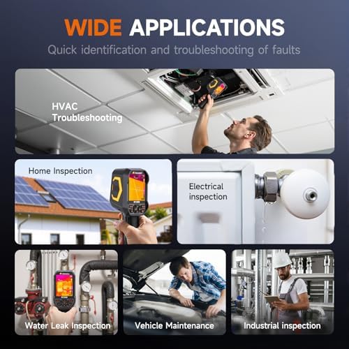 FOXWELL RT280 Cámara de imágenes térmicas, 320 X 240 2.8 "Pantalla LCD Cámara térmica, Resolución TISR 240 x 180, Cámaras infrarrojas de mano 25Hz con láser, análisis de PC, grabación de fotos y video