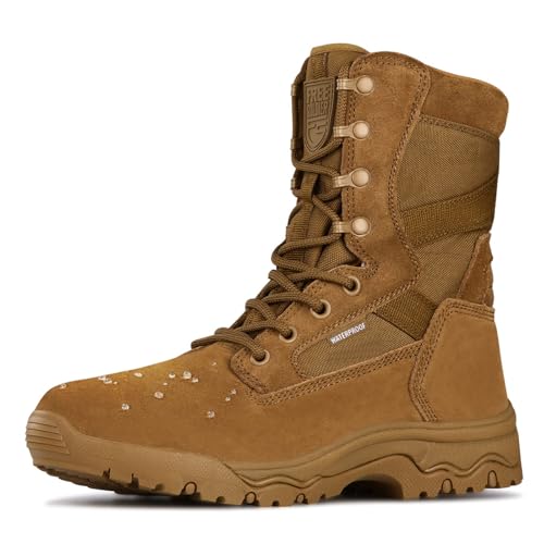 Talla: US 9  (EUR 42) FREE SOLDIER Mens Tactical Boots 8 Inches Lightweight Combat Boots Durable Suede Leather Military Work Boot Desert Boot