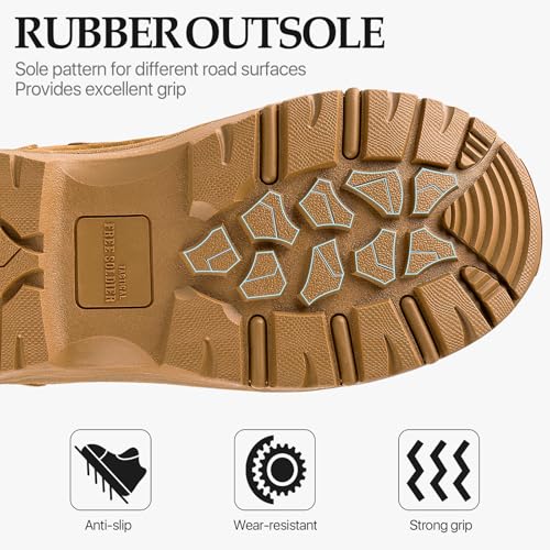 Talla: US 9  (EUR 42) FREE SOLDIER Mens Tactical Boots 8 Inches Lightweight Combat Boots Durable Suede Leather Military Work Boot Desert Boot