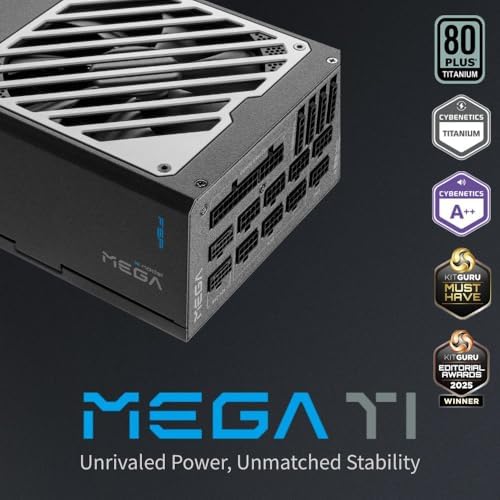 FSP MEGA TI 1650W Power Supply  80 Plus & Cybenetics Titanium  Lambda A    ATX3 1 & PCIe 5 1  12V 2x6   Full Modular  MEGA TI 1650W