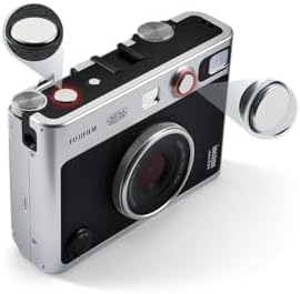 FUJIFILM INSTAX Mini EVO Hybrid Instant Camera Black   Fuji Instax Film 20 Sheet   Custom Case & Album 32GB Micro SD Memory Card Accessory Bundle