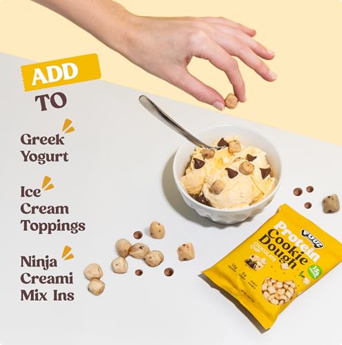 FUUL Protein Cookie Dough  Chocolate Chip Flavor  High Protein Bites  Low Sugar Snacks for Kids & Adults  Pre Workout & Post Workout Snacks  Shelf Stable  15g per Bag  Pack of 8