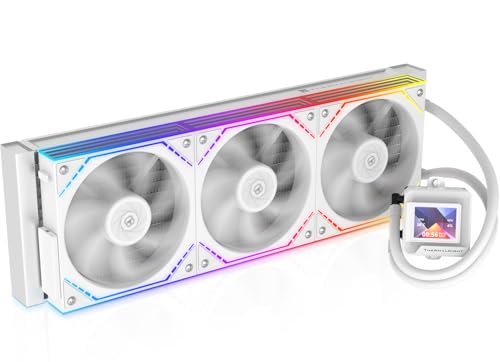 FW360 SE ARGB V2 CPU AIO Liquid Cooler White for Desktop  with TL M12QW 2000RPM Daisy Chain Connection Fans 2 Rotatable LCD Display Screen  for AM4/AM5 & Intel 1700/1851/115X/1200